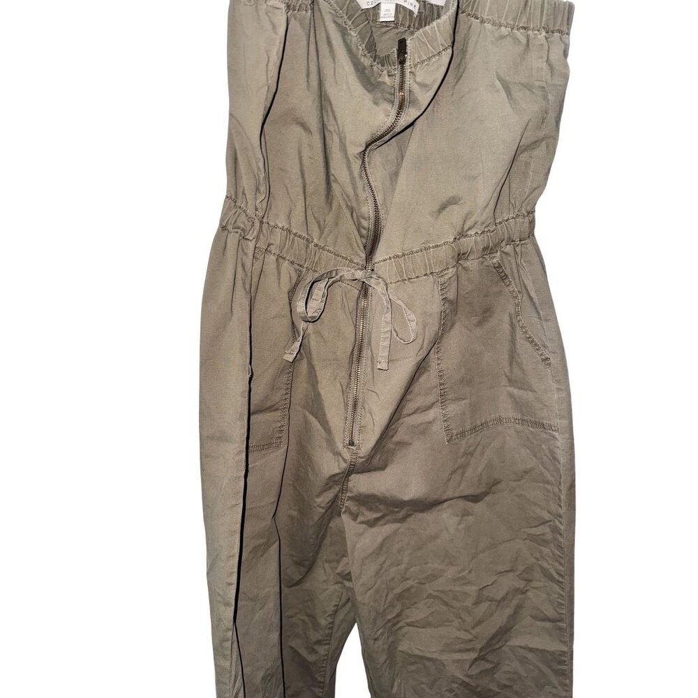 Celebrity Pink Womens Olive Green Jumpsuit XXL Adjustable Straps Zipper Front Dr - Picture 2 of 15